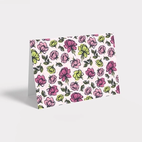 Happy Floral Personalized Stationery - Flat or Folded with Envelopes
