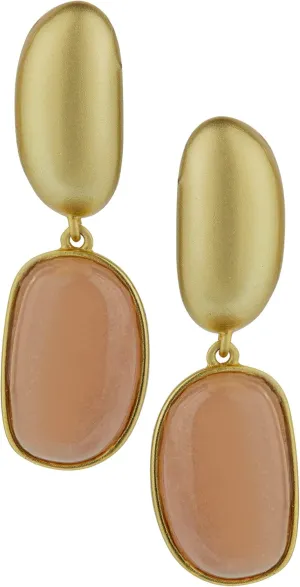 Harlow & Dylan "Peach Moonstone" Earrings