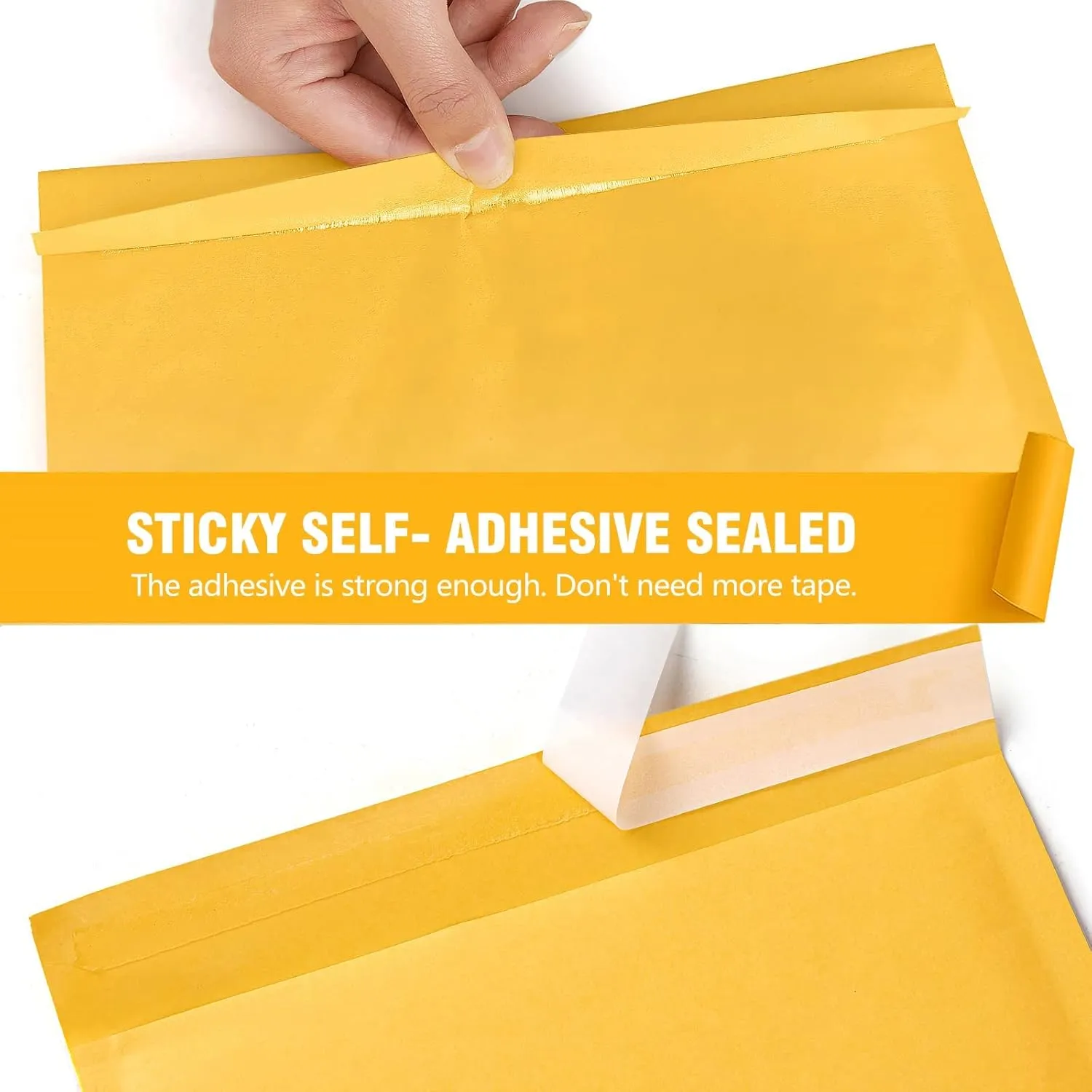 HBlife 125Pcs Bubble Mailers, 4x8 Inches Self Seal Kraft Poly Mailers, Padded Envelopes Shipping Bags Packaging for Small Business