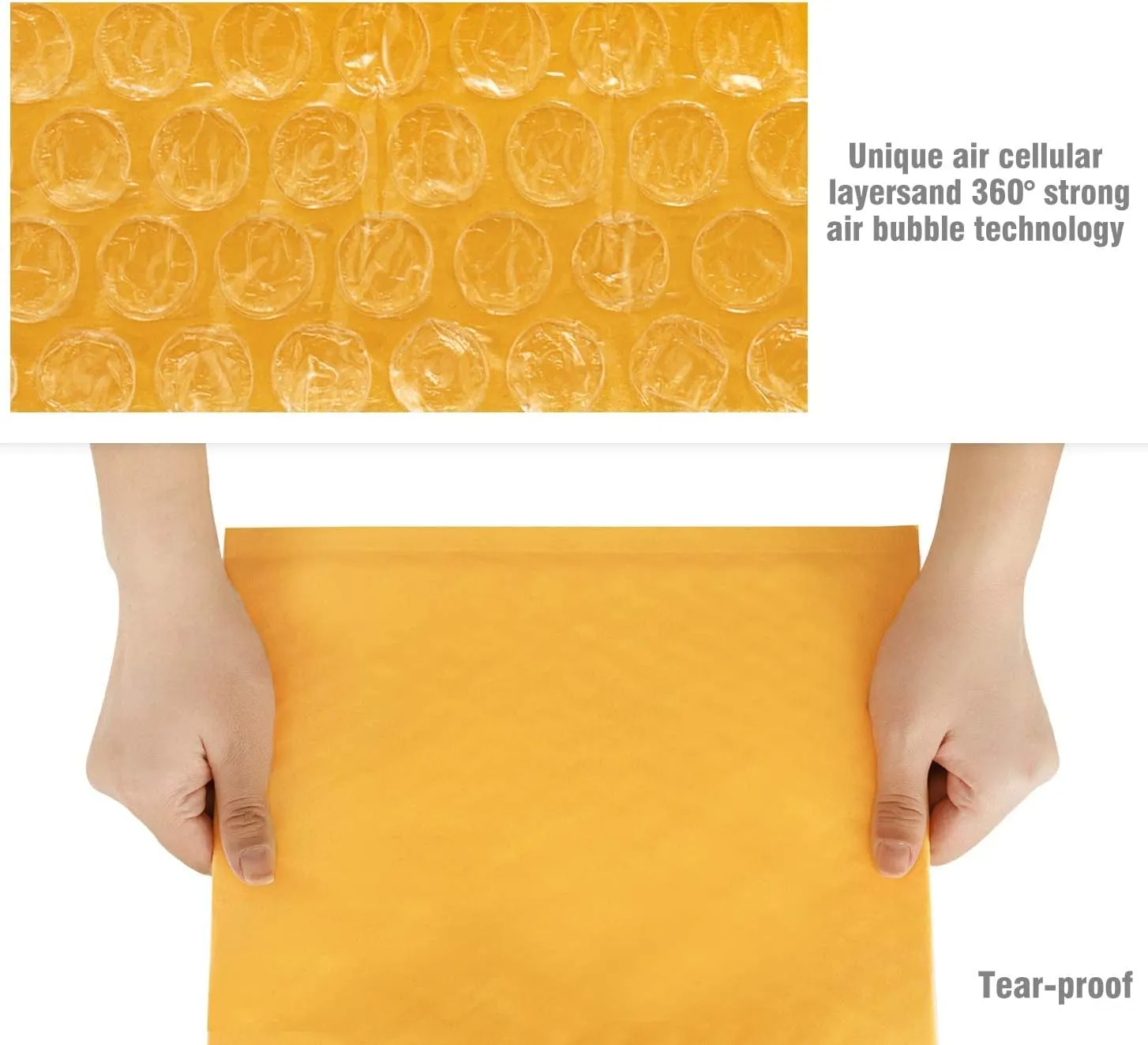 HBlife 125Pcs Bubble Mailers, 4x8 Inches Self Seal Kraft Poly Mailers, Padded Envelopes Shipping Bags Packaging for Small Business