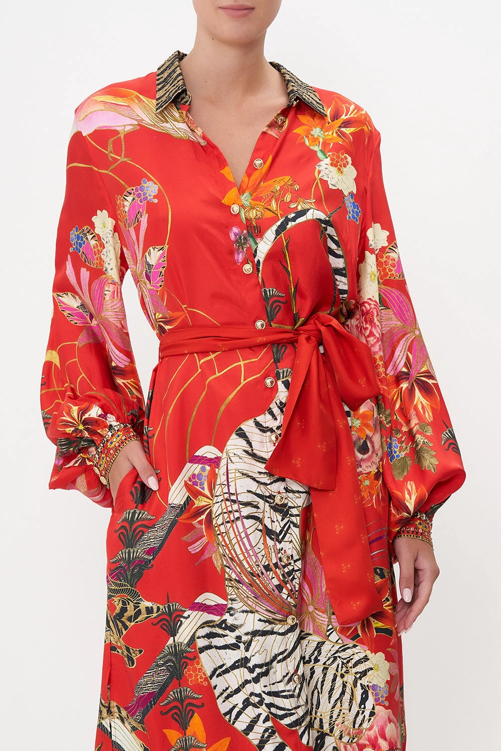 HIGH LOW MIDI SHIRT DRESS THE LEGEND OF ZIBA