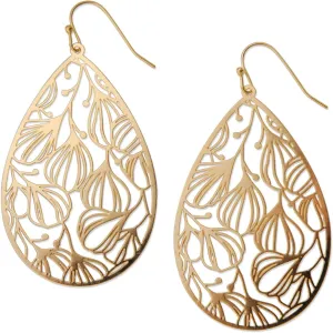 Humble Chic Teardrop Dangle Earrings for Women - Gold, Rose, or Silver Tone Delicate Lightweight Filigree Statement Earrings