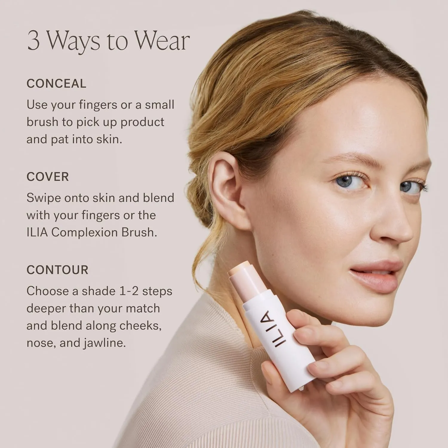 ILIA - Skin Rewind Complexion Stick - Foundation   Concealer   Skincare | Non-Toxic, Vegan, Cruelty-Free, Clean Makeup (13O - Hickory, 0.35 oz | 10 g)