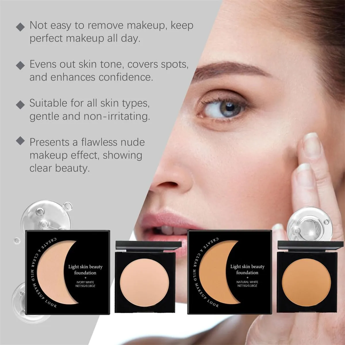 Inauguratei Under Eye Brightener Concealer, Conceal & Brighten Dark Circles, Inauguratei Under Eye Corrector (Ivory, 1 box)