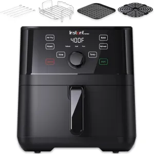 Instant Pot Vortex 5.7QT Air Fryer With Accessories, Custom Smart Cooking Programs, 4-in-1 Functions that Crisps, Roasts, Bakes and Reheats, 100  In-App Recipes, from the Makers of Instant Pot, Black