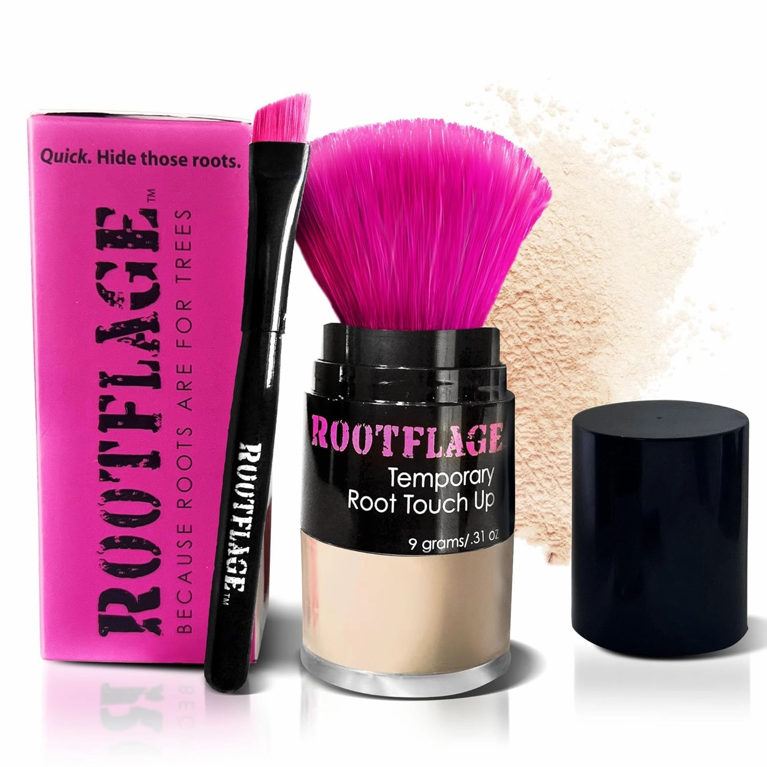 Instant Blonde Root Touch Up Hair Powder - Temporary Color, Thinning Hair Concealer with Applicator Brush, .31 oz (03 COOL BLONDE)