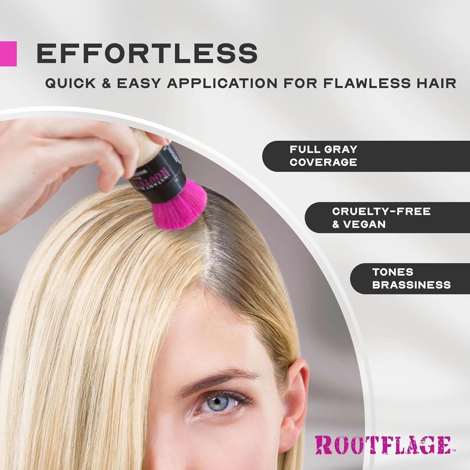 Instant Blonde Root Touch Up Hair Powder - Temporary Color, Thinning Hair Concealer with Applicator Brush, .31 oz (03 COOL BLONDE)