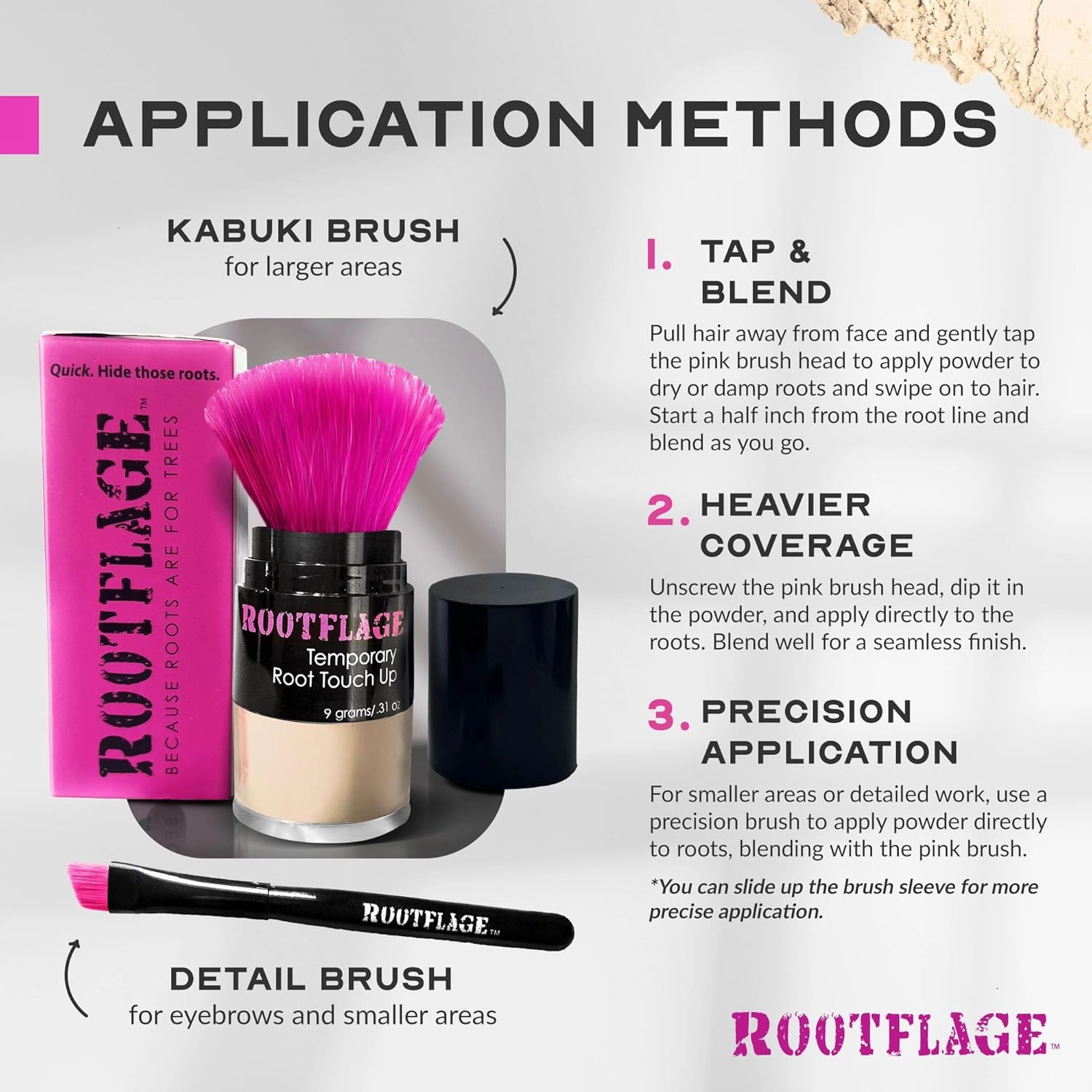 Instant Blonde Root Touch Up Hair Powder - Temporary Color, Thinning Hair Concealer with Applicator Brush, .31 oz (03 COOL BLONDE)