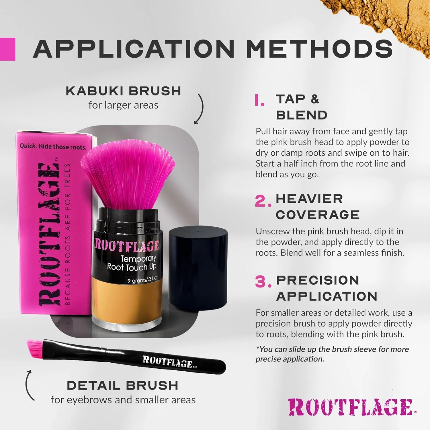 Instant Touch Up Hair Powder | Temporary Hair Color & Root Concealer | Available in Blonde, Brunette and 10 Other Hair Shades | Includes Applicator with Detail Brush (11 Strawberry Blonde)