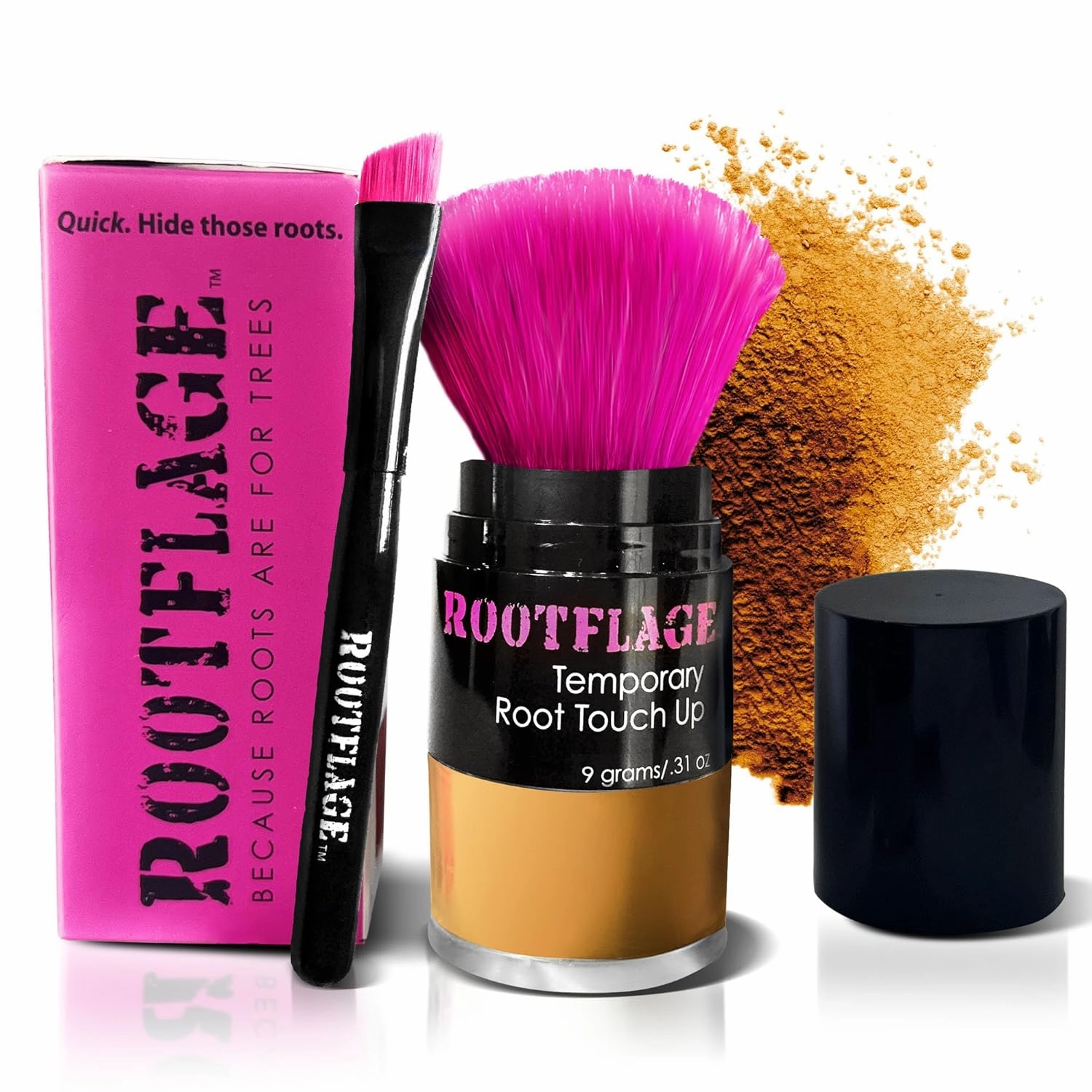 Instant Touch Up Hair Powder | Temporary Hair Color & Root Concealer | Available in Blonde, Brunette and 10 Other Hair Shades | Includes Applicator with Detail Brush (11 Strawberry Blonde)