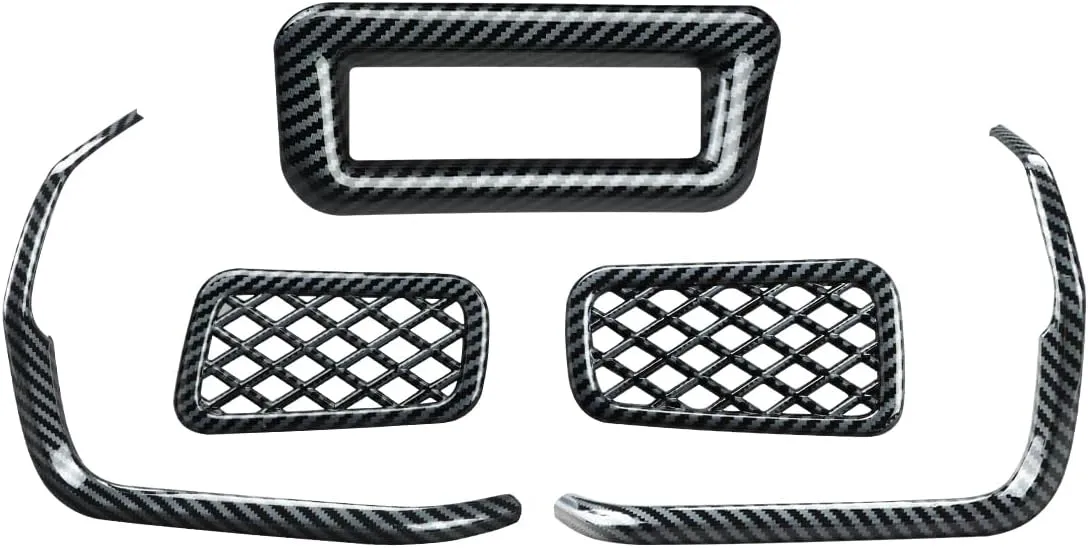 INTGET Armrest Box Switch Trim Cover for Toyota Grand Highlander Accessories 2024 2025 ABS Carbon Fiber Center Console Storage Box Panel (5 PCS Air Vent Outlet Cover Kits, Carbon Fiber Pattern)