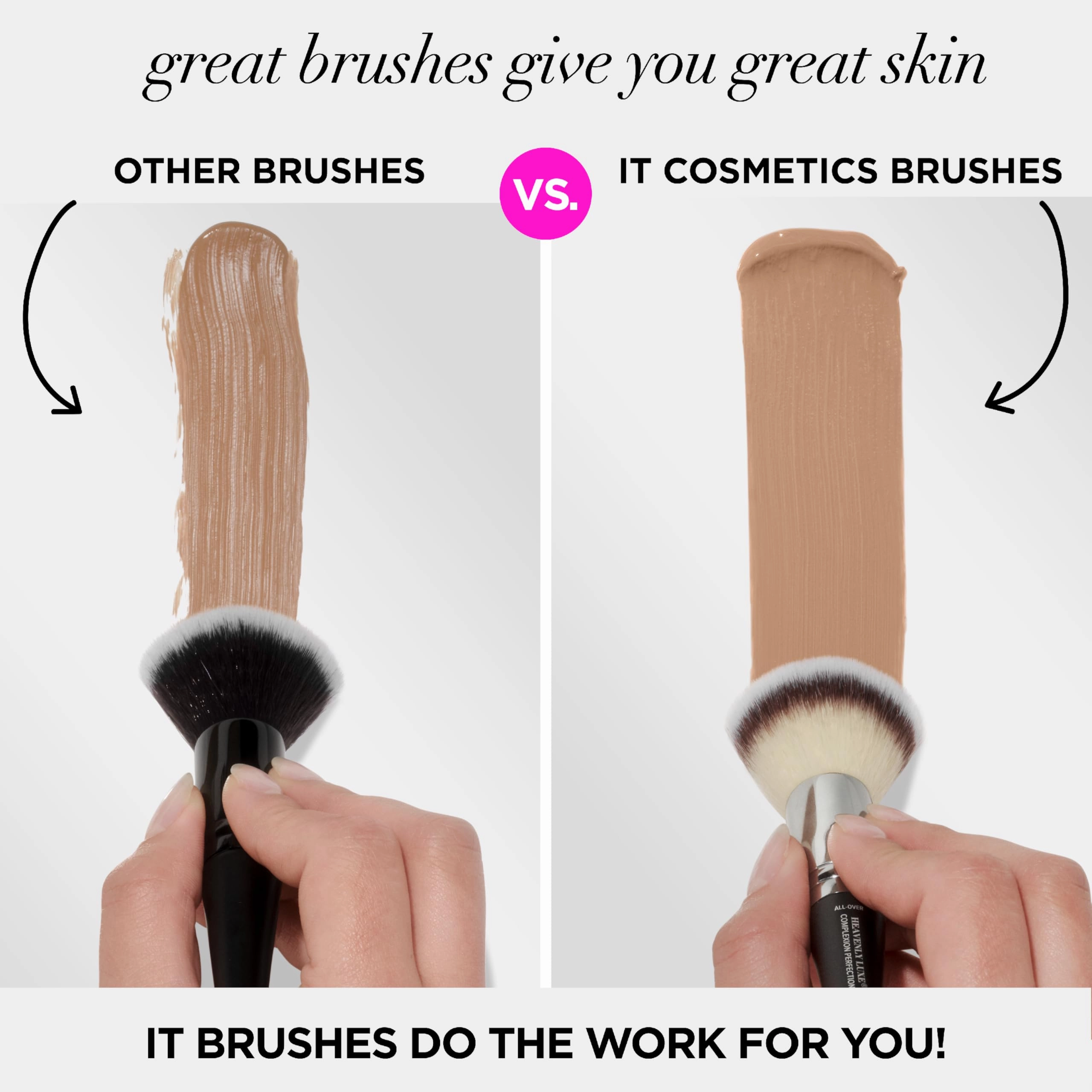 IT Cosmetics Heavenly Luxe Complexion Perfection Brush #7 - Foundation & Concealer Brush in One - Soft Bristles - Pro-Hygienic & Ideal for Sensitive Skin Multicolor
