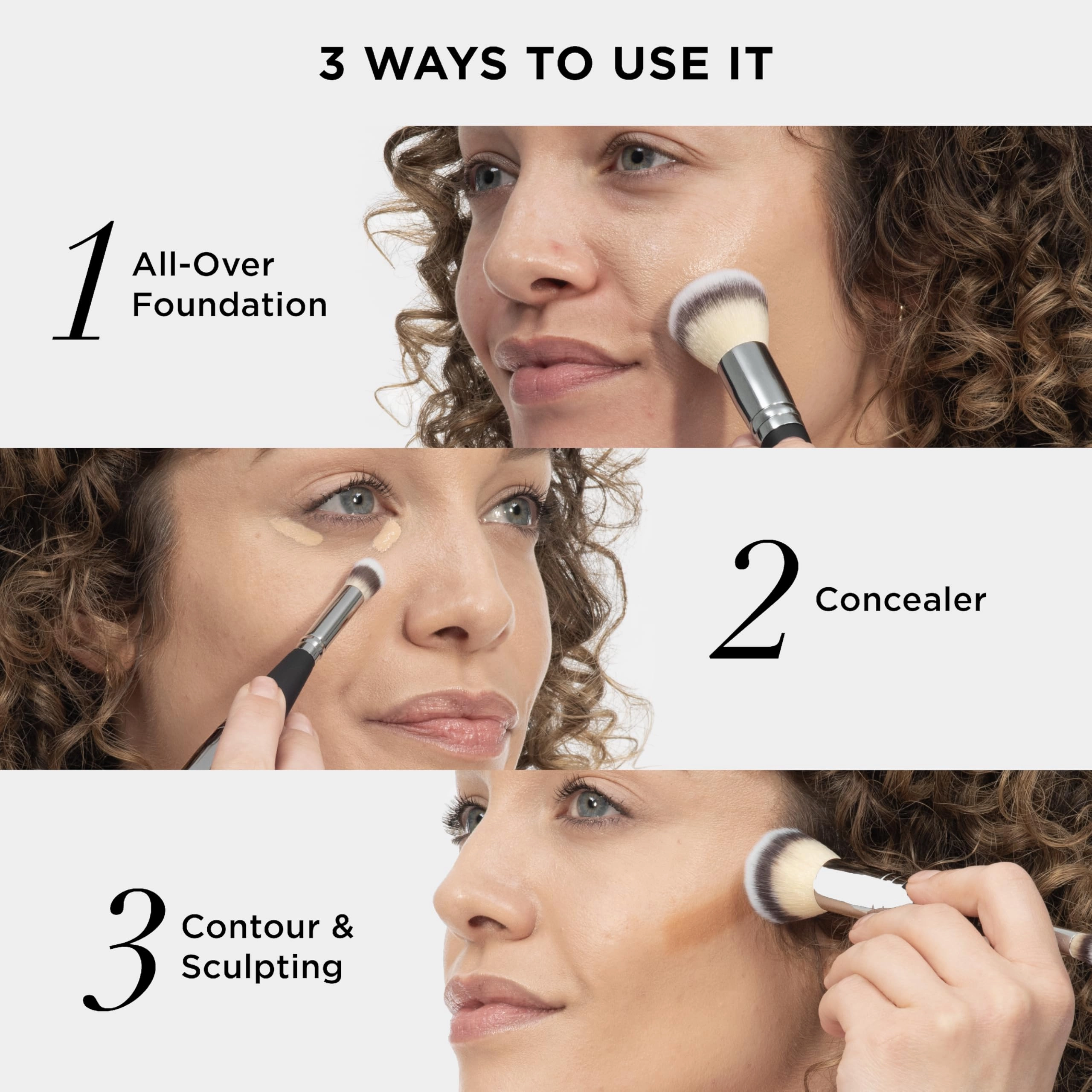 IT Cosmetics Heavenly Luxe Complexion Perfection Brush #7 - Foundation & Concealer Brush in One - Soft Bristles - Pro-Hygienic & Ideal for Sensitive Skin Multicolor