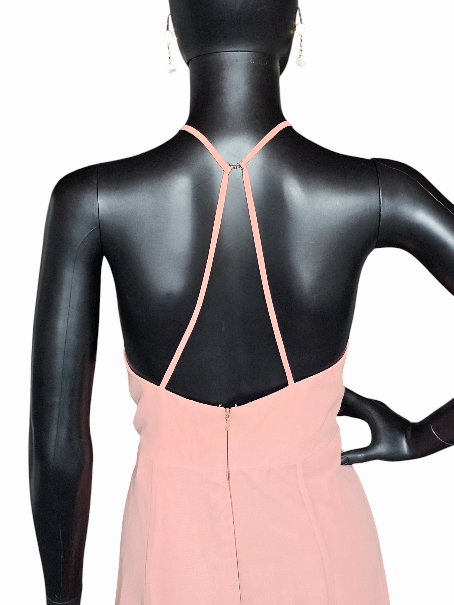 Jenny Yoo V-Neck Halter Back Sunset Chiffon Formal Gown