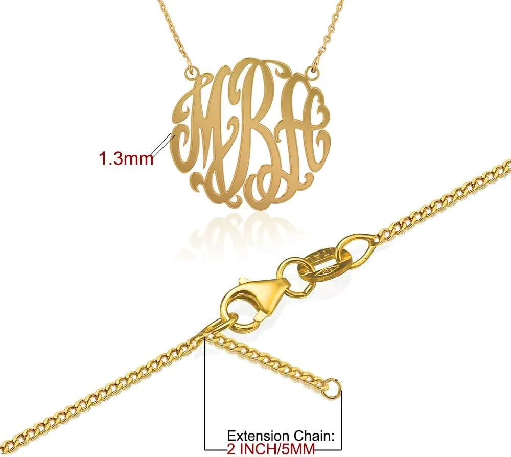 JOELLE Monogram Necklace Sterling Silver Custom Any Initial Name Necklace for Women