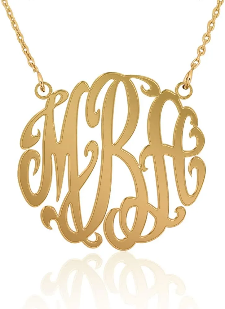 JOELLE Monogram Necklace Sterling Silver Custom Any Initial Name Necklace for Women