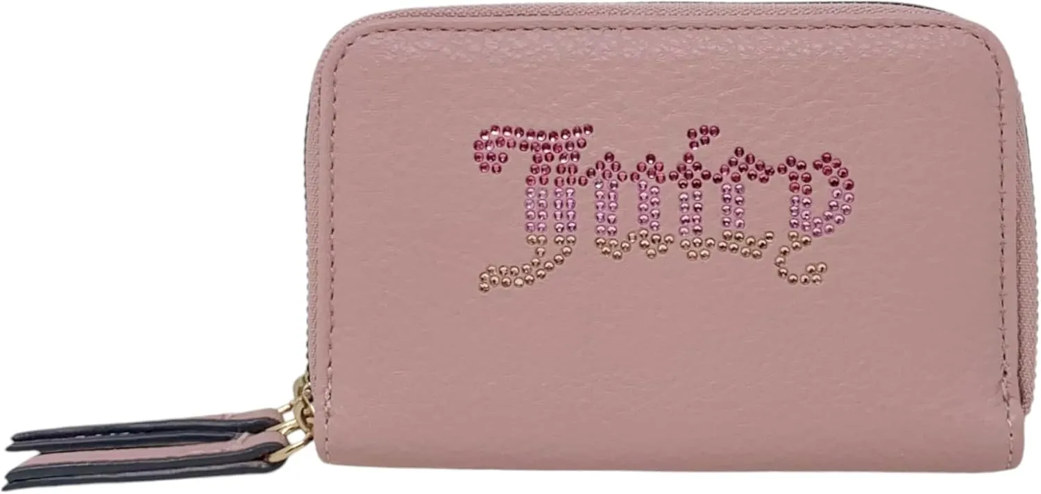 Juicy Couture Women's Medium Double Zip Around Wallet (Dusty Blush w/Pink)
