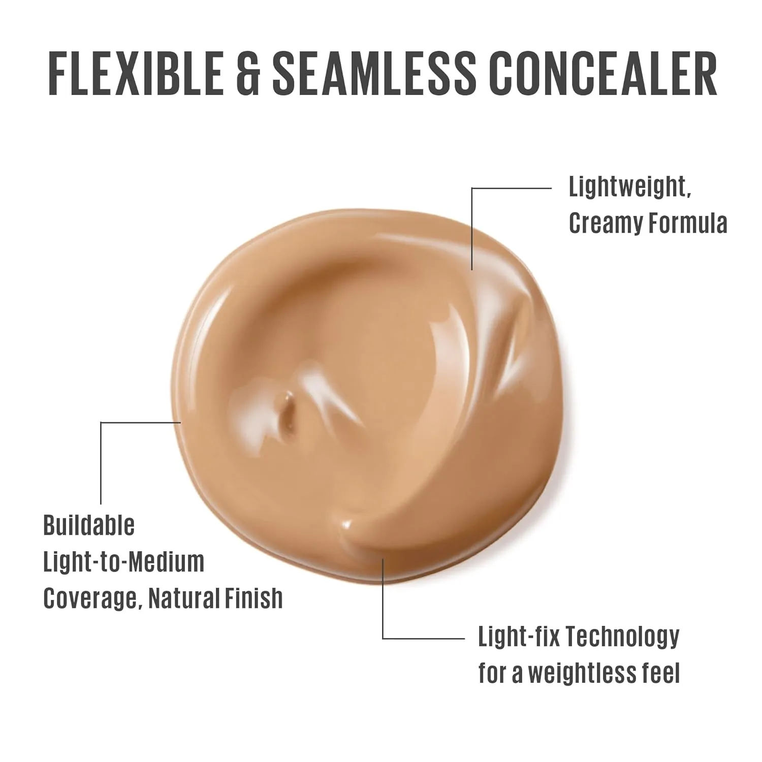 Kaja Liquid Concealer - Don't Settle | Buildable, Lightweight, Light-to-medium Coverage, Color-correcting, 07 Sweet Toast, 0.21 Oz