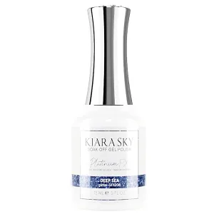 KIARA SKY Gel Polish PlatinumFX Reflective Glitter with sparkle foil effect 0.5 fl oz, Deep Sea (cobalt blue)