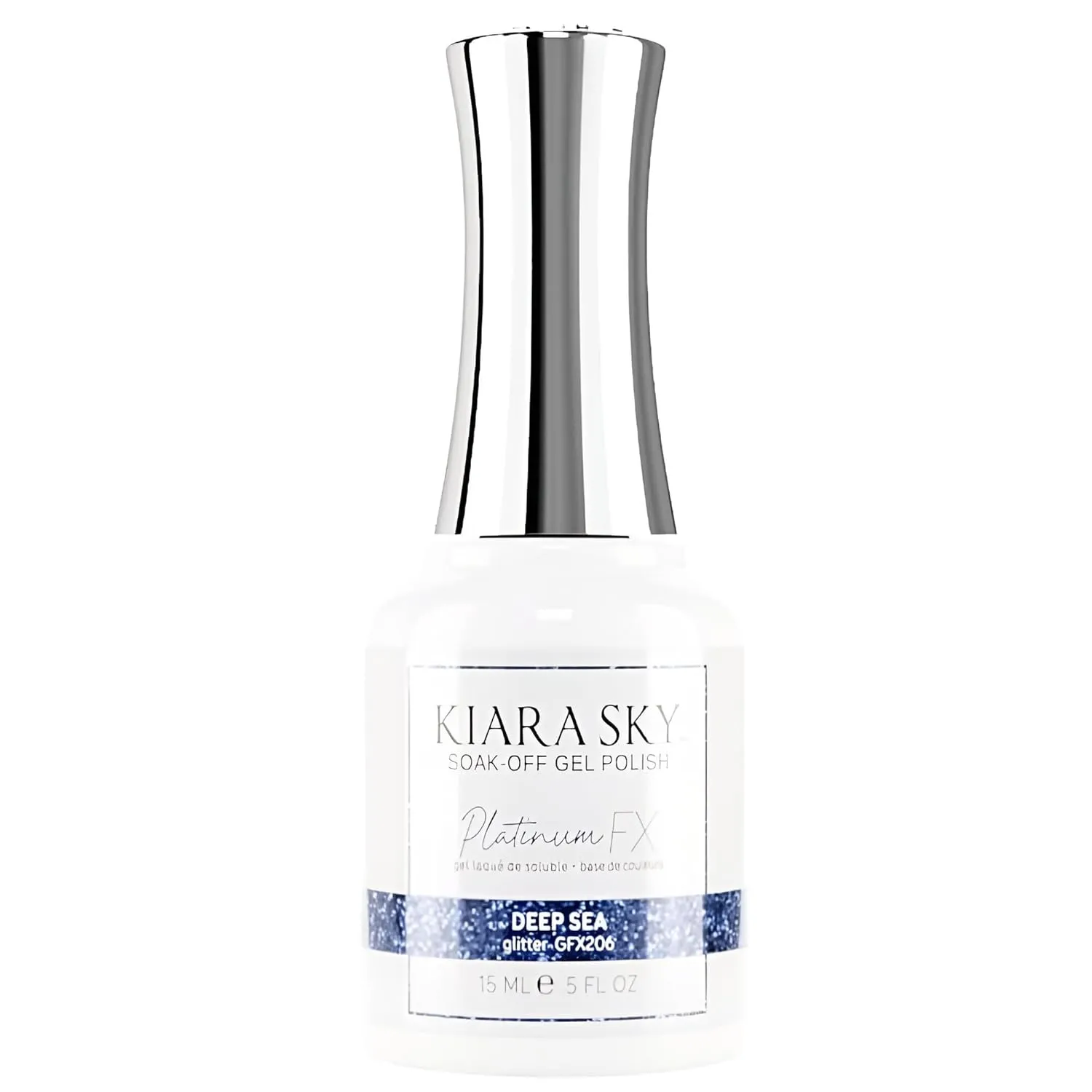 KIARA SKY Gel Polish PlatinumFX Reflective Glitter with sparkle foil effect 0.5 fl oz, Deep Sea (cobalt blue)