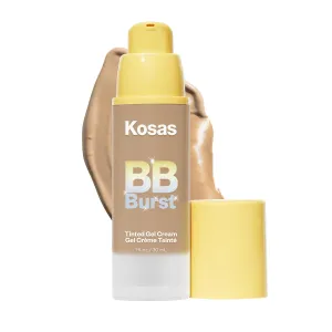 Kosas BB Burst Tinted Face Gel Cream - Smoothes Skin, Hydrates & Moisturizes- Lightweight Buildable Coverage - Medium Deep Neutral Olive 31, (1 Oz/30 ML)