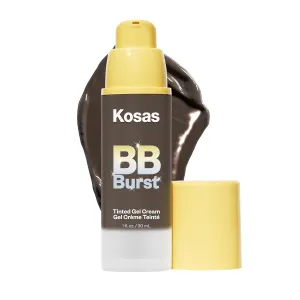 Kosas BB Burst Tinted Face Gel Cream - Supports Healthy Collagen, Smoothes Skin, Hydrates & Moisturizes - Lightweight Buildable Coverage - Rich Deep Neutral 45, (1 Oz/30 ML)
