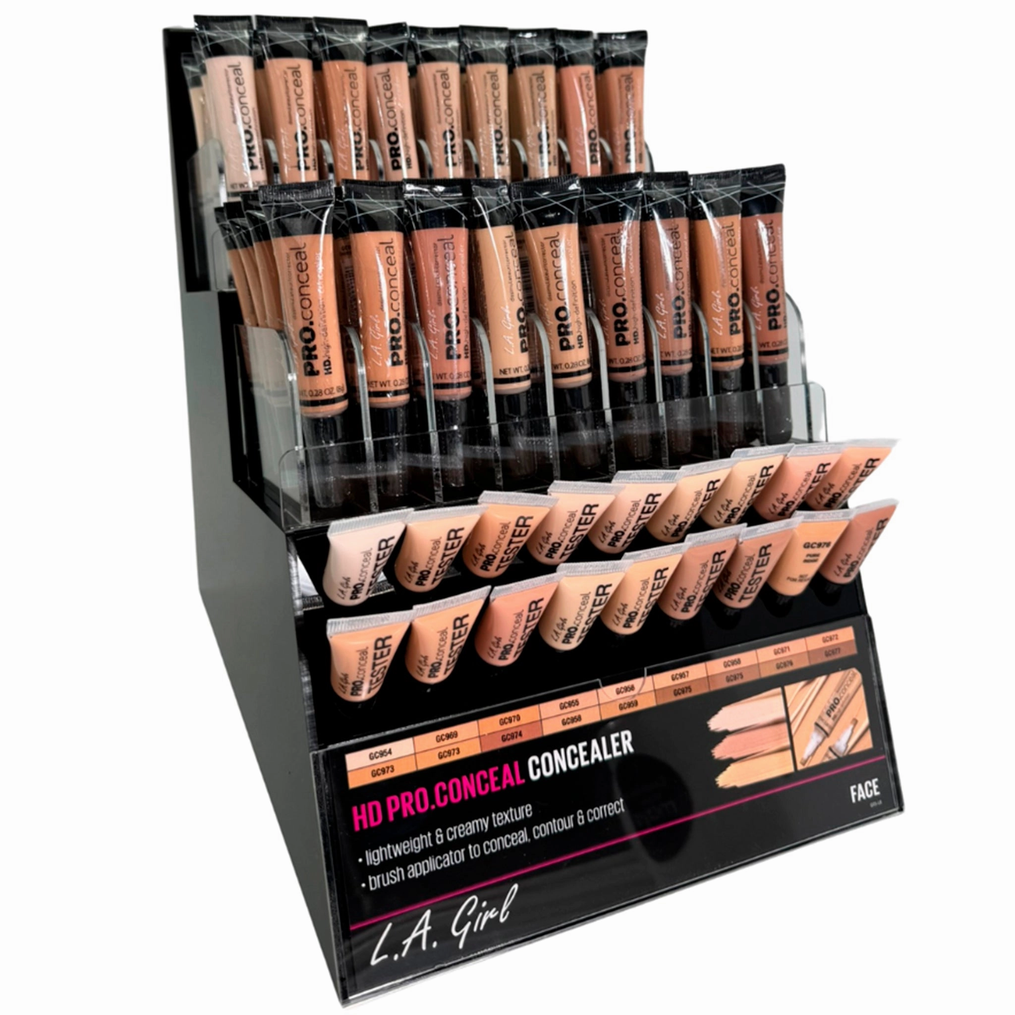 L.A. Girl Hd Pro.Conceal Concealer Light & Medium - Wholesale Display 216 Units (GMD18)