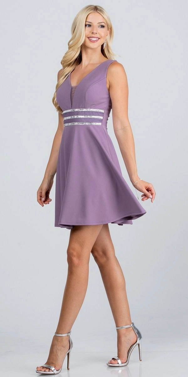 La Scala 25408 Sleeveless Embellished Waist Short Cocktail Dress