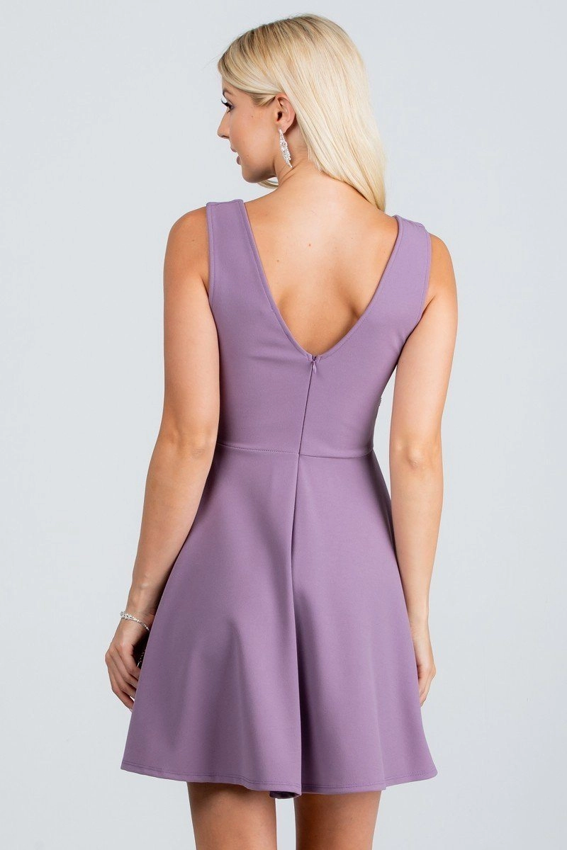 La Scala 25408 Sleeveless Embellished Waist Short Cocktail Dress