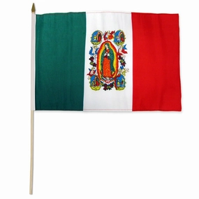 Lady of Guadalupe 12x18in Stick Flag