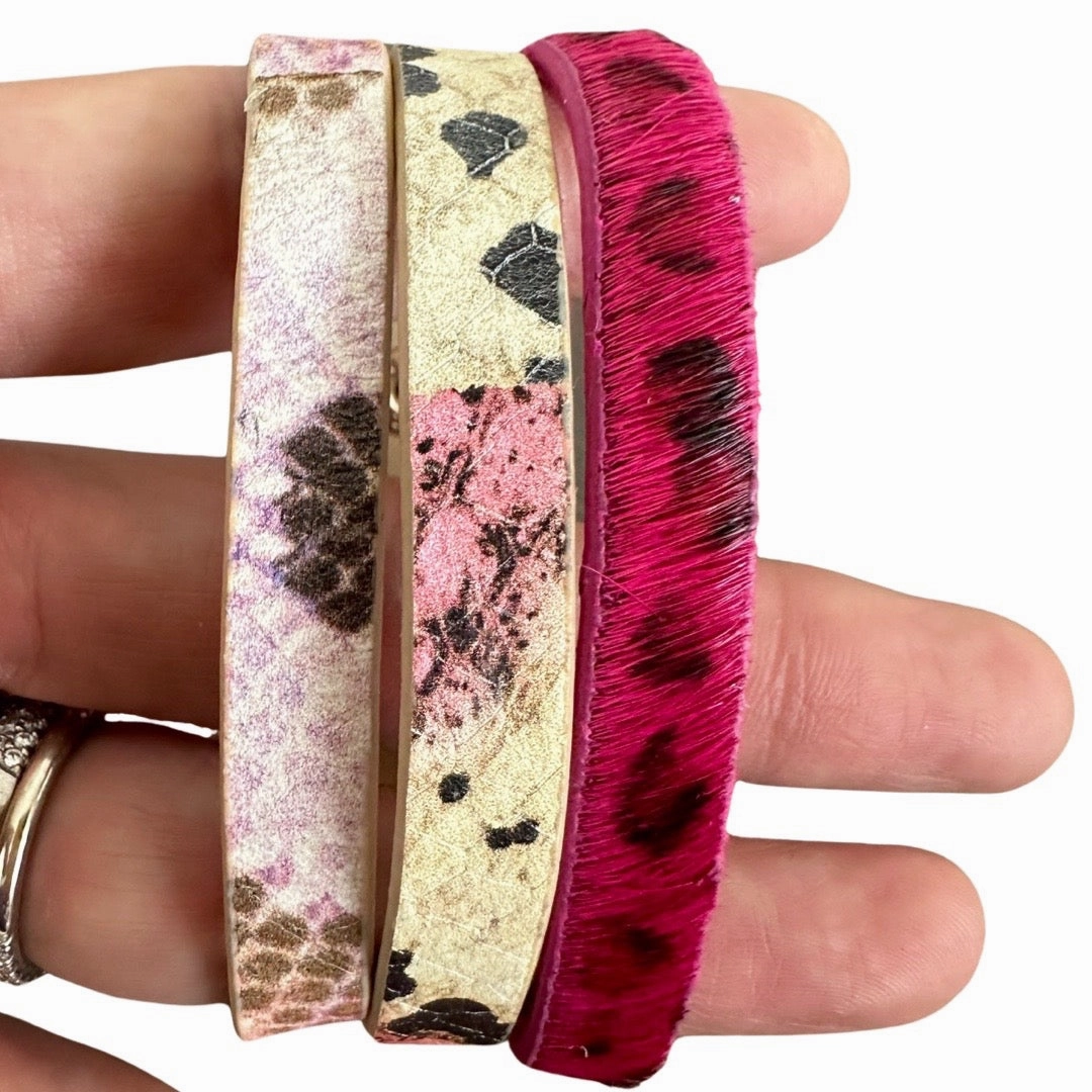 Leather Snap Bracelet - Solids (4 Colors)