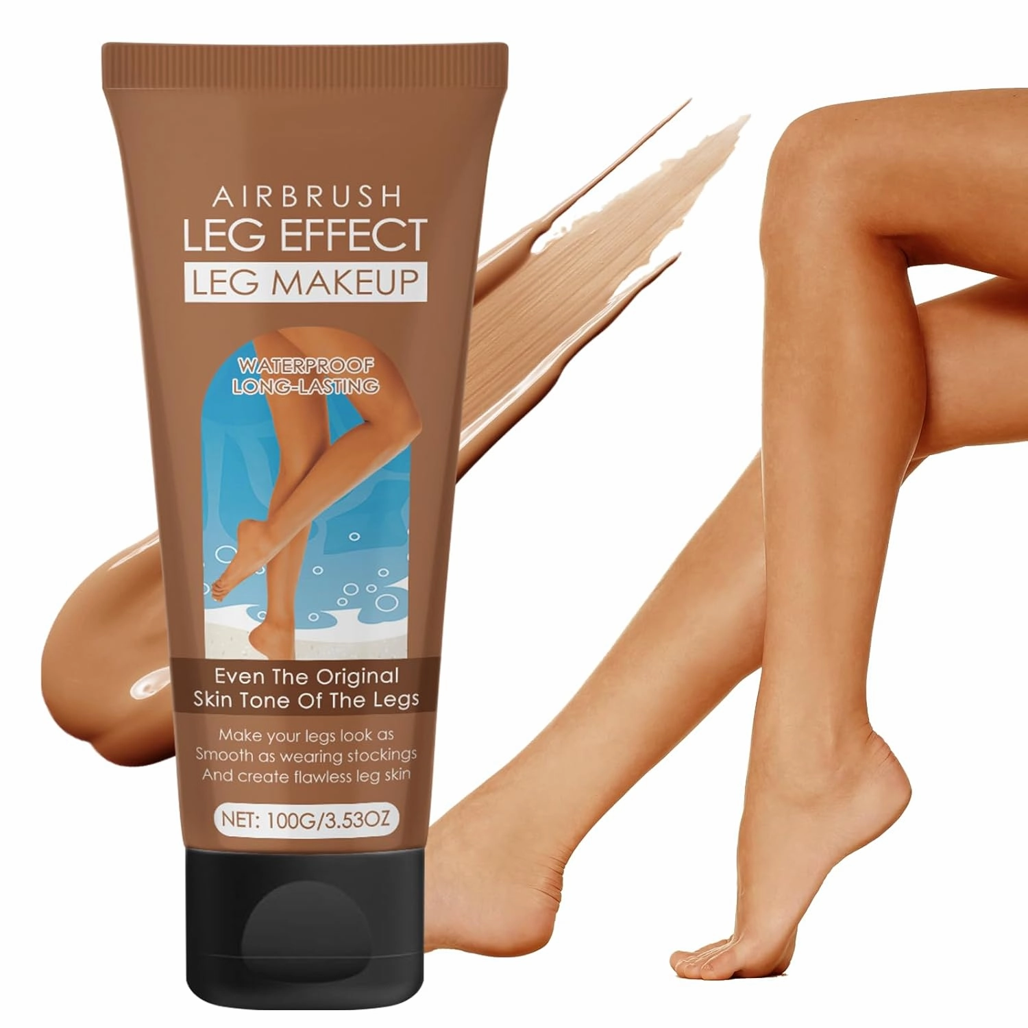 Leg Makeup Waterproof No Transfer, Leg Vein Cover up Makeup for Varicose Veins Waterproof Black Skin, Body Scar Cover up for Tattoo Concealer (Brown Glow)