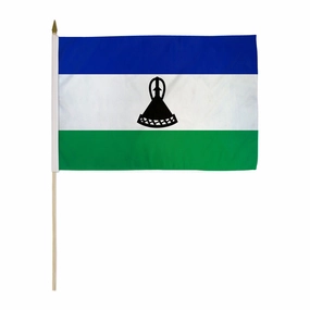 Lesotho 12x18in Stick Flag