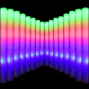 LifBetter Light Up Glow Sticks Bulk, LED Foam Sticks in The Dark with 3 Modes Flashing Led Foam Multicolor Batons Light up Party Favors for Birthdays, Weddings, Concerts, Festivals (30pcs)