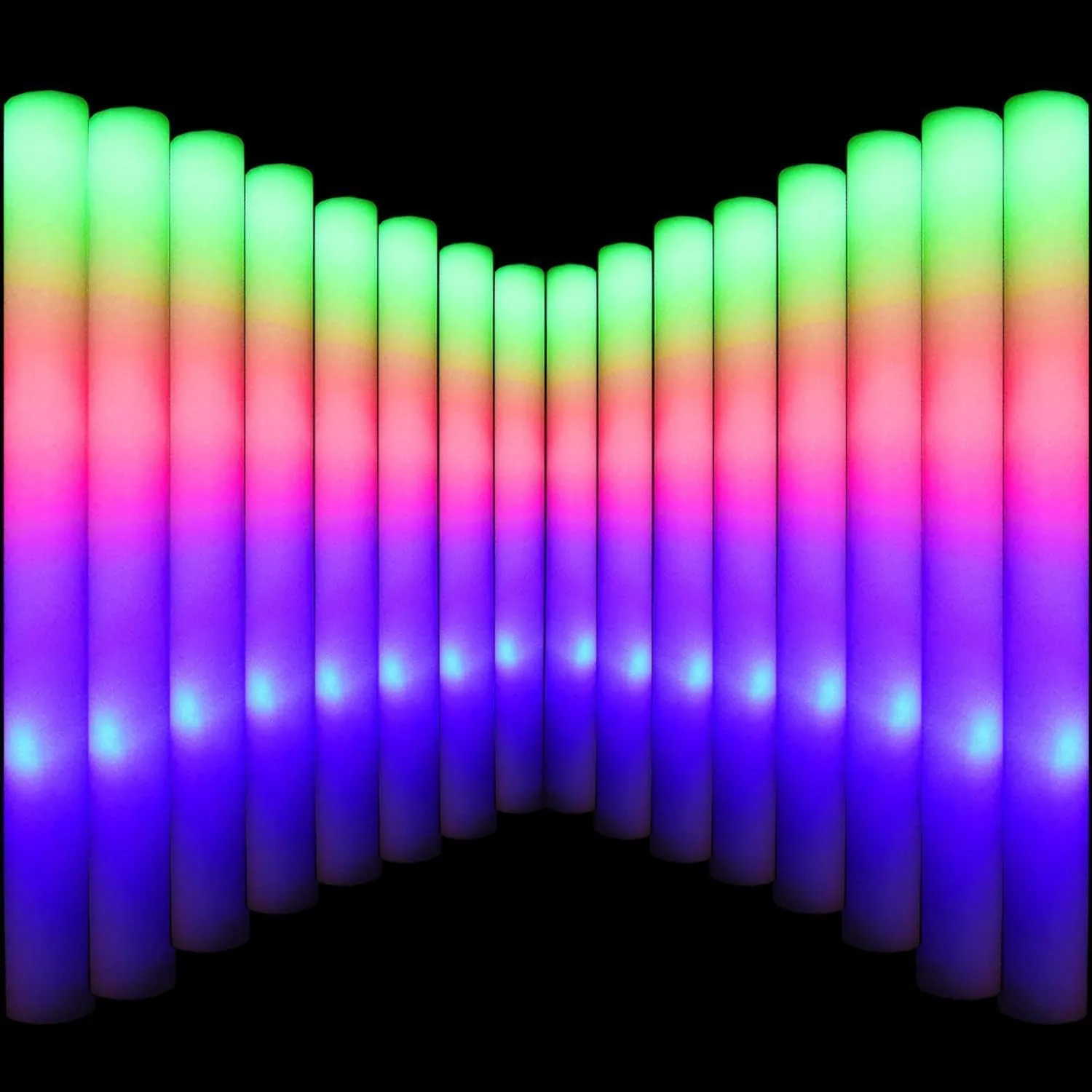 LifBetter Light Up Glow Sticks Bulk, LED Foam Sticks in The Dark with 3 Modes Flashing Led Foam Multicolor Batons Light up Party Favors for Birthdays, Weddings, Concerts, Festivals (30pcs)