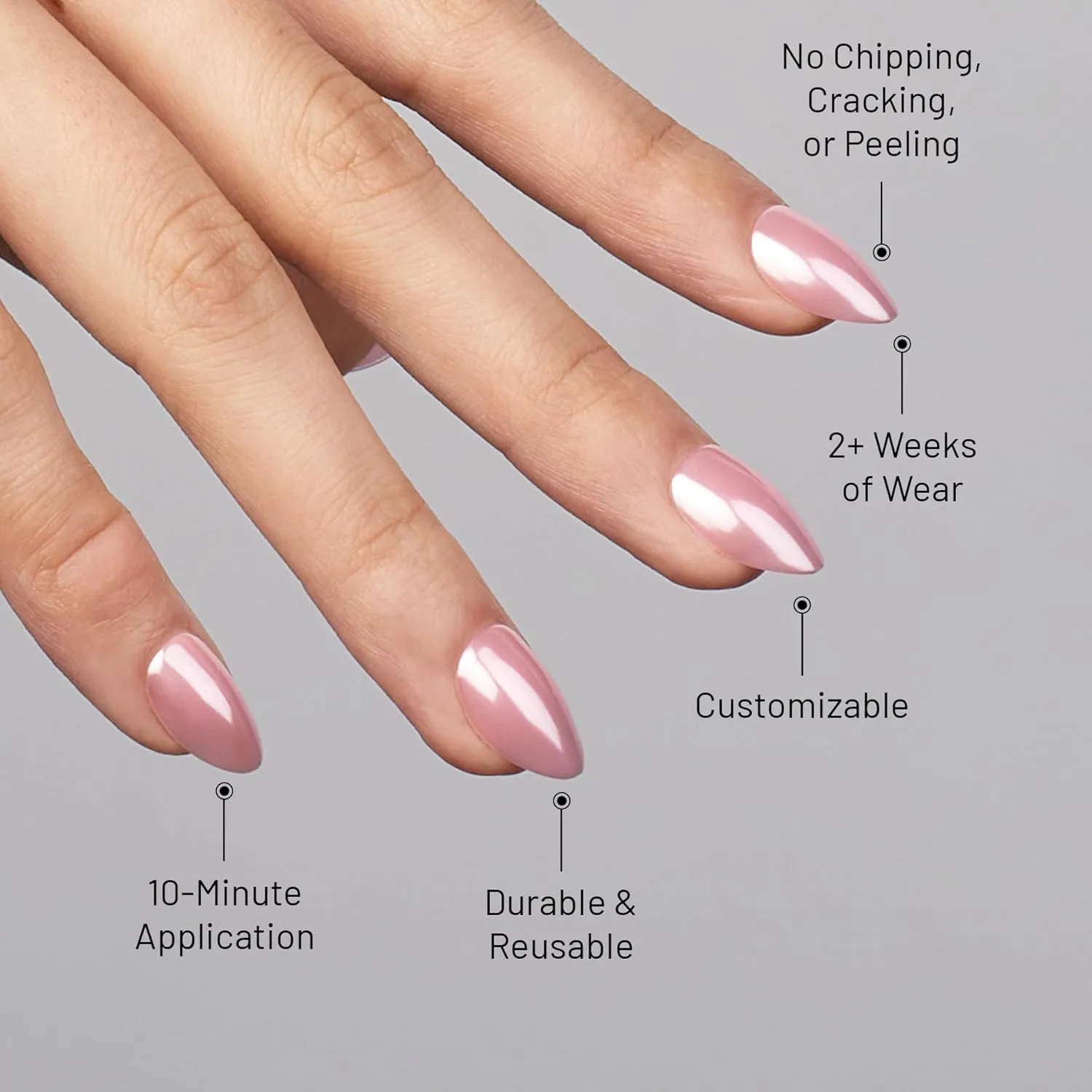 Lilac St - Press on Nails, Afterglow (30 Nails, 15 Sizes) - Short, Almond, Pearl   Glossy, Opaque - Brush-On Nail Glue, Nail File, Cuticle Stick, Prep Pad - Cruelty Free, Vegan, Women Founded