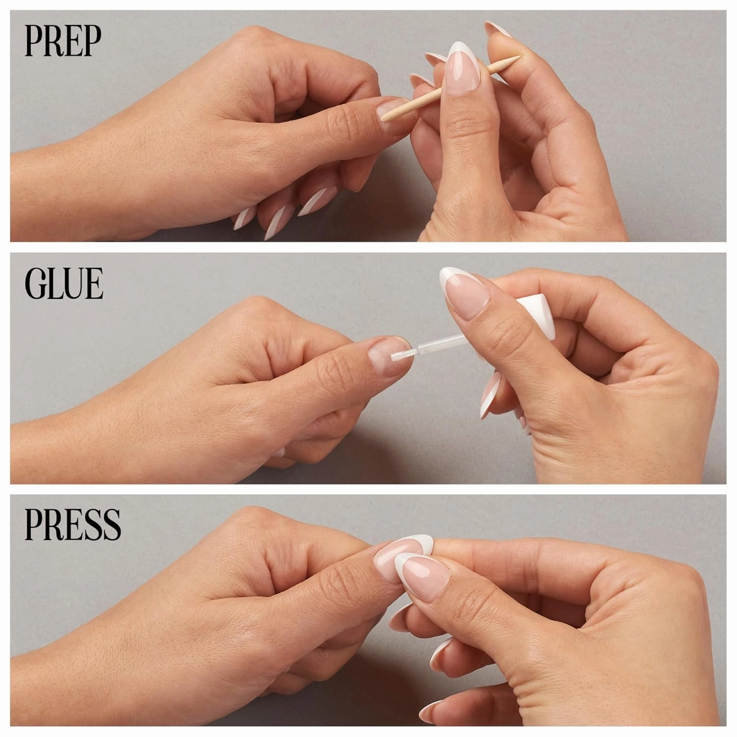 Lilac St - Press On Nails, Blush Touched (30 Nails, 15 Sizes) - Medium, Round, Pearl   Glossy, Opaque - Brush-On Nail Glue, Nail File, Cuticle Stick, Prep Pad - Cruelty Free, Vegan, Women Founded