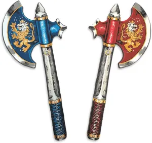 Liontouch - Noble Knight Axes for Boys, Blue & Red - Age 3-8 Years | Medieval Pretend Play Toy Set in Durable Foam for Kids | Safe Weapon Accessory for Dress Up & Knight Costumes