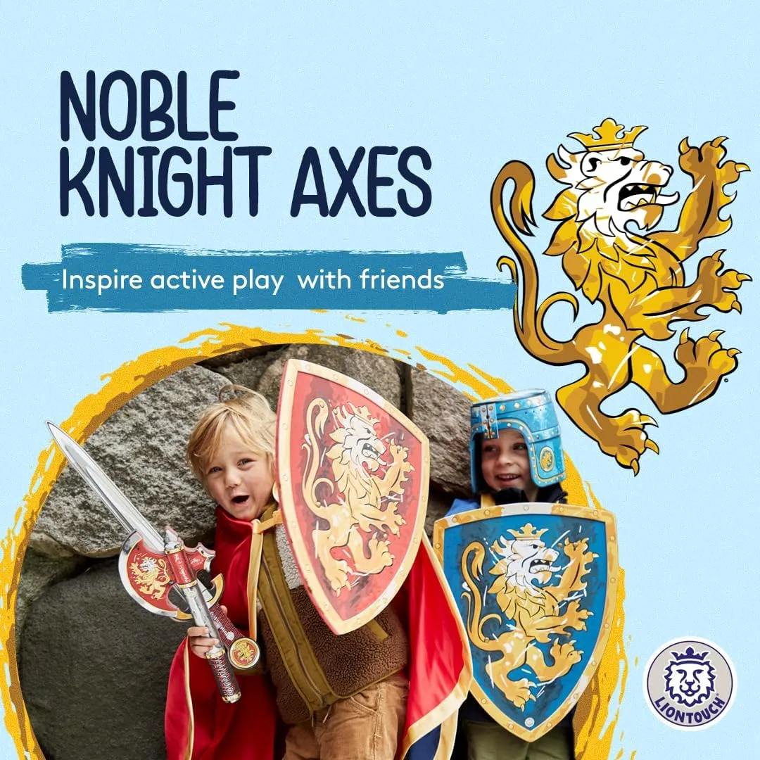 Liontouch - Noble Knight Axes for Boys, Blue & Red - Age 3-8 Years | Medieval Pretend Play Toy Set in Durable Foam for Kids | Safe Weapon Accessory for Dress Up & Knight Costumes