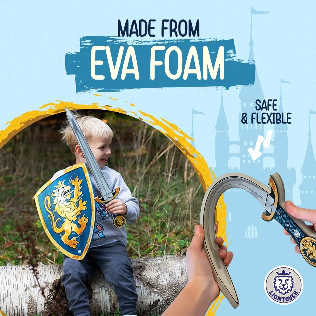 Liontouch - Noble Knight Toy Sword & Shield for Boys, Blue - Age 3-8 Years | Medieval Set in Durable & Safe Foam | Weapons & Battle Accessories for Pretend Play, Dress Up & Knight Costumes for Kids