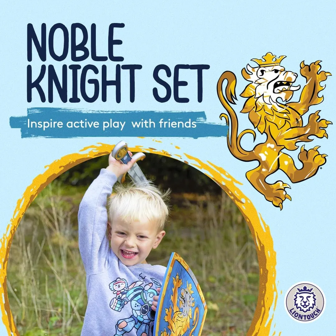 Liontouch - Noble Knight Toy Sword & Shield for Boys, Blue - Age 3-8 Years | Medieval Set in Durable & Safe Foam | Weapons & Battle Accessories for Pretend Play, Dress Up & Knight Costumes for Kids