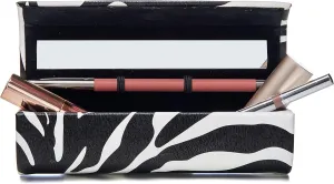 Lipstick Case with Mirror for Purse – Portable Makeup Case Holds 2 Lip Colors, Lip Gloss, Liners & Touch-Up Essentials – Compact Mirror Organizer in Luxe Gift Box