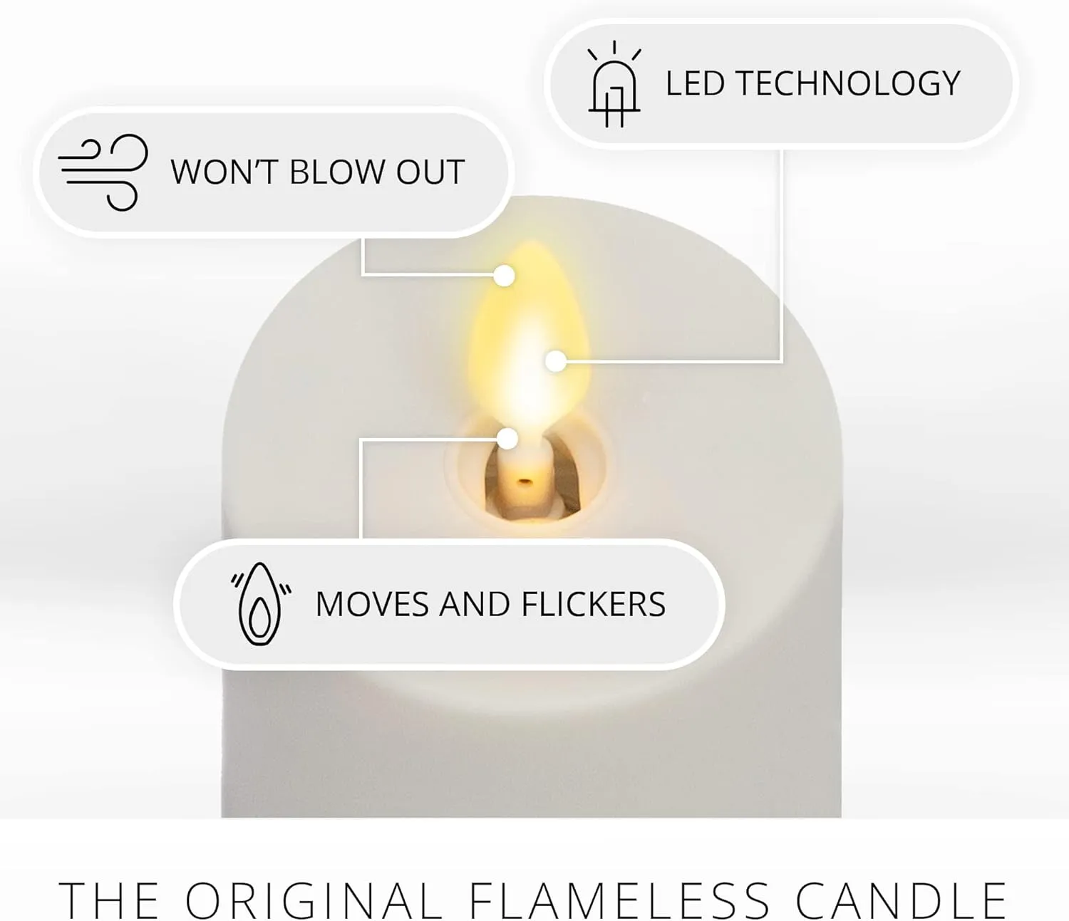 Luminara Outdoor Votive Flameless LED Candle, Pearl Ivory 2" x 3.2", Moving Flame Battery Operated Timer Remote Ready IPX4 Matte Plastic Finish