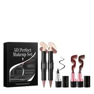 MAEPEOR Face Makeup Kit 5D Perfect Face Full Kit Contour Lipliner and Eyeliner Longlasting and Waterproof Face Makeup Set For Girls Women (Set 01)