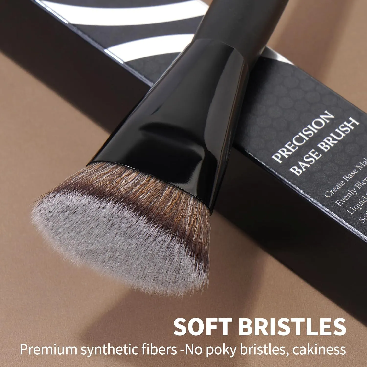 MAGEFY Flat Contour Brush Double Ended Makeup Brush，Makeup Brushes For Applying Foundation Power Concealer Liquid & Cream Contour & Bronzer，Synthetic Bristles Make Up Brushes, Dense, 2 Count