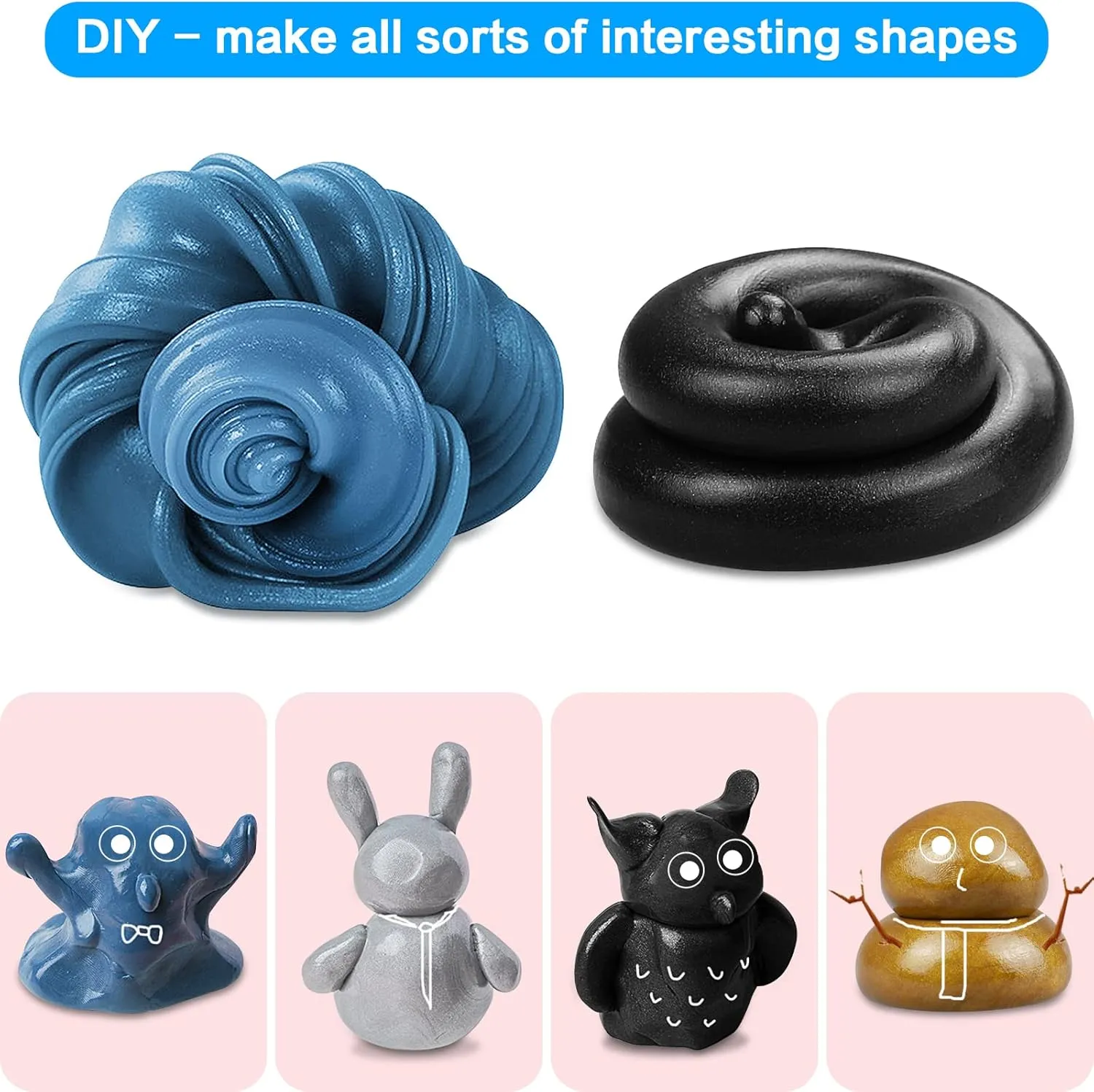 Magnetic Slime Putty, Magnetic Space Putty Slime with Upgraded Magnet Toys for Kids Adults, Fidget Toy Stress Reliever Puddy Toys for Christmas Birthday Gifts Stocking Stuffers (1 Pack, Black)