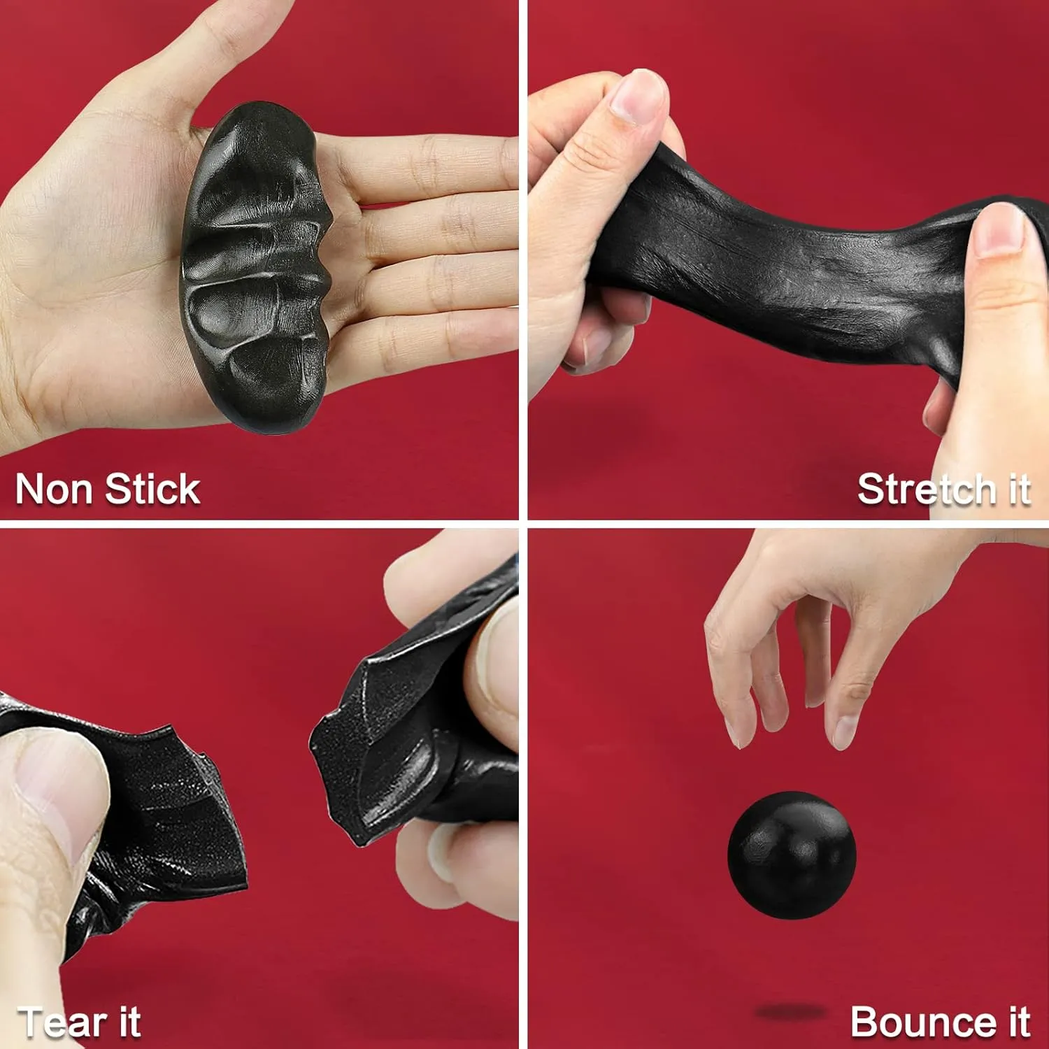 Magnetic Slime Putty, Magnetic Space Putty Slime with Upgraded Magnet Toys for Kids, Fidget Toy Stress Reliever Puddy for Christmas Birthday Gifts Stocking Stuffers(Black&Gold,2 Pack)