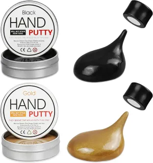 Magnetic Slime Putty, Magnetic Space Putty Slime with Upgraded Magnet Toys for Kids, Fidget Toy Stress Reliever Puddy for Christmas Birthday Gifts Stocking Stuffers(Black&Gold,2 Pack)