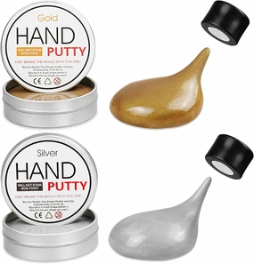 Magnetic Slime Putty, Magnetic Space Putty Slime with Upgraded Magnet Toys for Kids Adults, Fidget Toy Stress Reliever Puddy for Christmas Birthday Gifts Stocking Stuffers (2 Pack, Gold&Silver)