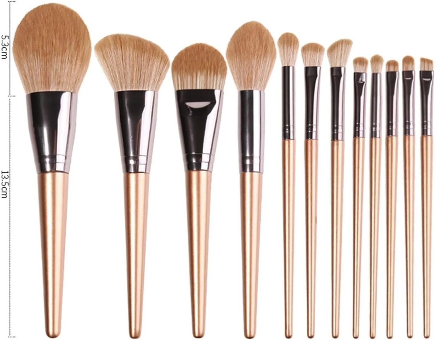 Make Up Brushes Set Makeup Brush Set 12 Pieces for Foundation Eye Shadow Facial Contour Brushes Makeup Tools Set(Gold-Brush Bucket)